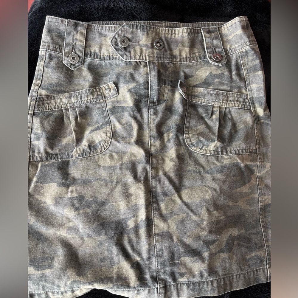 Vintage 90s Y2K Dex Camo Camouflage Denim Skirt